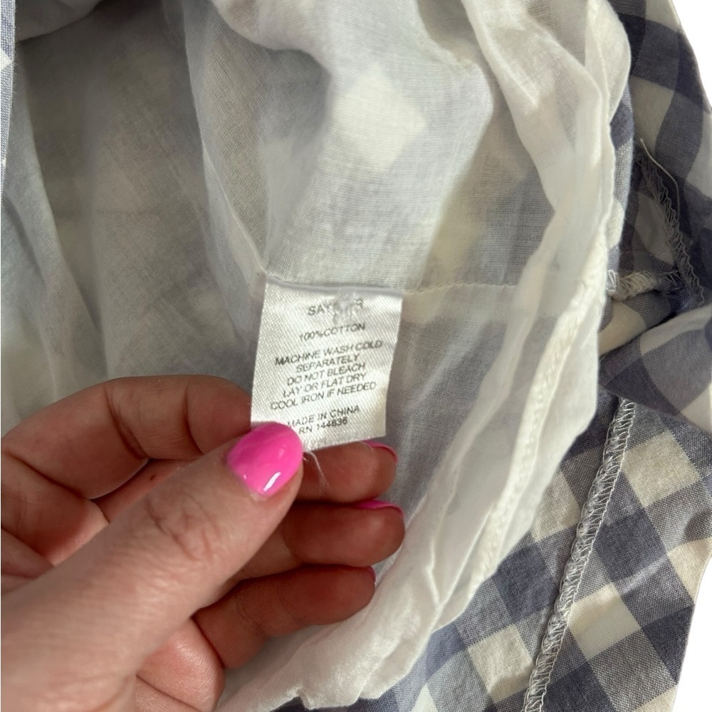 Saylor Hadleigh Lavender & White Gingham Mini Dress Preppy Cottagecore 90s Sz XL - Picture 12 of 15